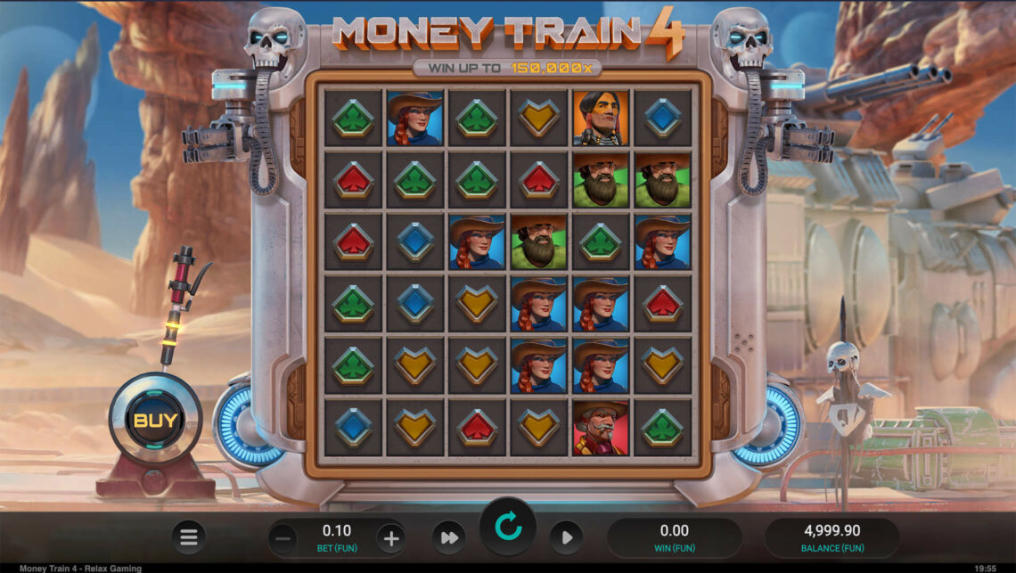 Money Train 4 (Relax Gaming) – ekran gry w Vavada Casino z rundą bonusową i symbolami Wild