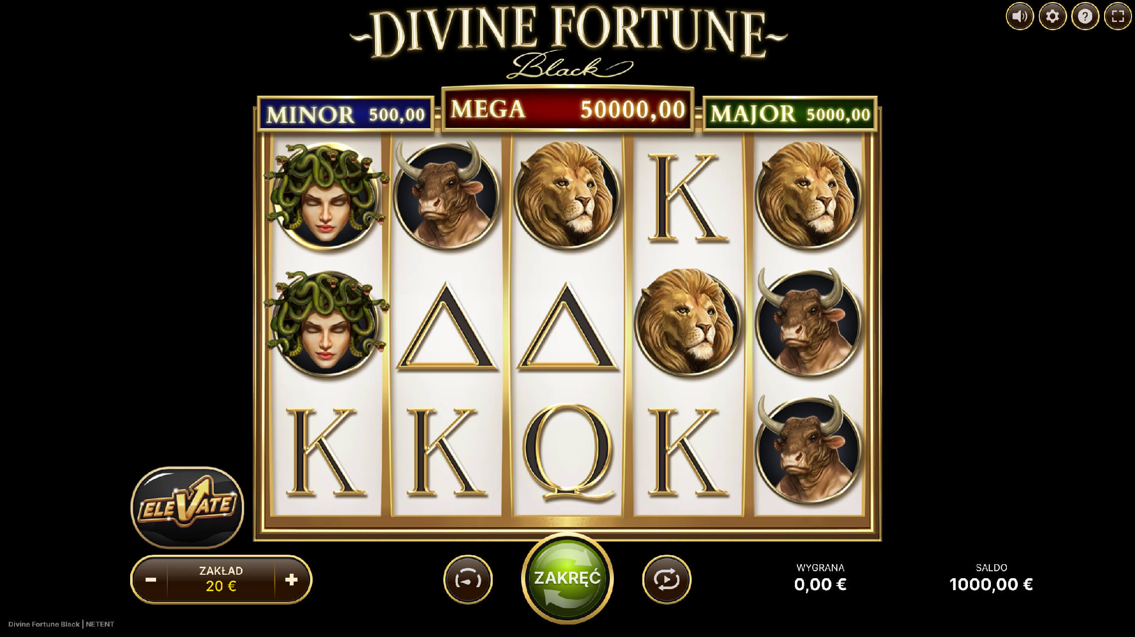 Zrzut ekranu slotu Divine Fortune Black – gra demo od NetEnt w kasynie Vavada Polska