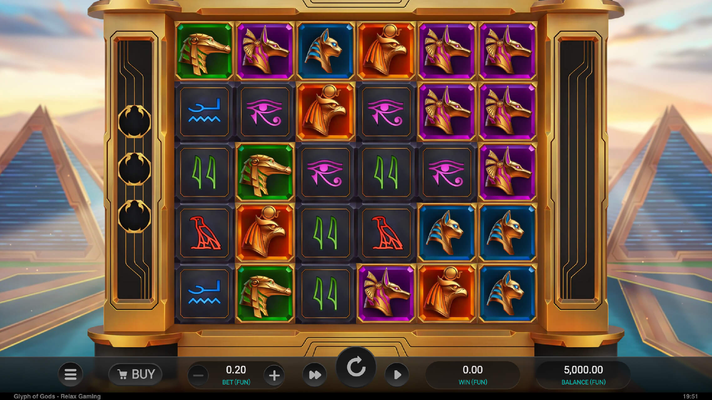 Zrzut ekranu slotu Glyph of Gods – mitologiczna gra online w trybie demo w kasynie Vavada Polska